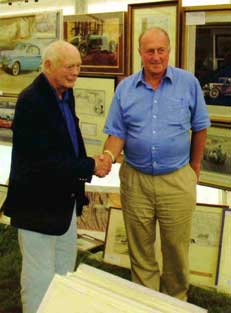 Tony Clark being congratulated by the late Lord Montague of Beaulieu for having the best stand at the 2006 Beaulieu International Autojumble