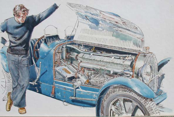 Motoring artwork by Alan Crisp